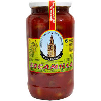 ESCAMILLA aceitunas gordal morada con mojo canario envase 570 g neto escurrido