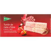 EL CORTE INGLES turrón de nata y fresa Sin Gluten Calidad Suprema tableta 250 g