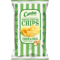 CUMBA patatas fritas chips queso y cebolla bolsa 150 g