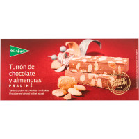EL CORTE INGLES SELECTION turrón de chocolate y almendras Sin Gluten Calidad Suprema estuche 250 g