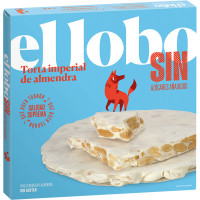 EL LOBO torta Imperial de turrón duro de almendra sin azúcares añadidos Sin Gluten Calidad Suprema estuche 200 g