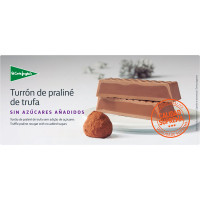 EL CORTE INGLES turrón praliné de trufa sin azúcares añadidos Sin Gluten Calidad Suprema estuche 200 g