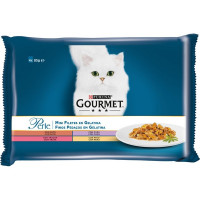 GOURMET Perle comida húmeda para gatos Mini Filetes en Gelatina 4 bolsas 85 g