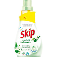 SKIP PEQUEÑO Y PODEROSO detergente máquina líquido aloe vera 21 dosis botella 735 ml + 4 dosis gratis