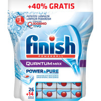 FINISH Power & Pure detergente lavavajillas Power Ball Quantum Max con oxígeno activo bolsa 26 pastillas