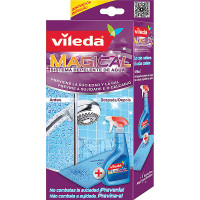 VILEDA Magical sistema repelente de agua que previene la suciedad y la cal caja 1 unidad contiene bayeta microfibras Magic + solución repelente al agua pistola 300 ml