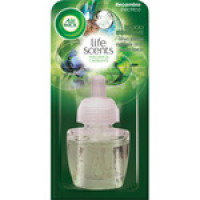 AIR WICK ambientador eléctrico Refugio Exuberante baya salvaje agua de coco menta fresca recambio fragancia cambiante