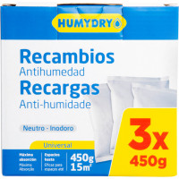 HUMYDRY recambios para aparato antihumedad universal 3 envases 450 g