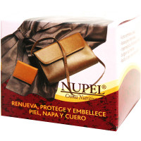 NUPEL crema nutritiva para prendas de piel, napa y cuero tarro 45 ml