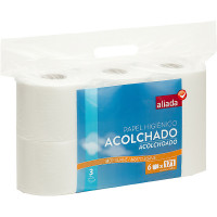 Comprar ALIADA papel higiénico acolchado 3 capas muy suave paquete 6 rollos  al precio de oferta más barato