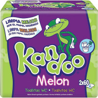 KANDOO toallitas WC infantiles aroma melón pack 2 envases 60 unidades