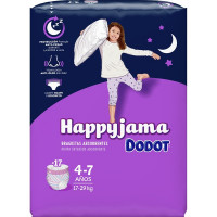 DODOT Happyjama braguita de noche niñas 4-7 años 17-29 kg ropa interior absorbente bolsa 17 unidades