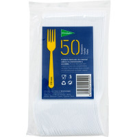 EL CORTE INGLES tenedor de plástico blanco 17 cm paquete 50 unidades