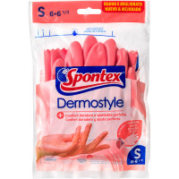 SPONTEX Dermo Resistente guantes reutilizables de latex interior 10% textil talla S paquete 1 unidad