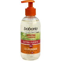 BABARIA gel fijador extra fuerte con keratina y ginseng dosificador 300 ml