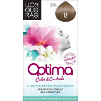 LLONGUERAS tinte Optima rubio claro nº 8 coloración permanente caja 1 unidad con aceites de rosa mosqueta y macadamia
