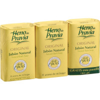HENO DE PRAVIA jabón natural en pastilla pack 3 unidades 115 g