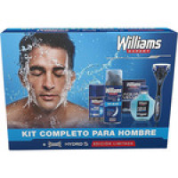 WILLIAMS Expert kit con gel de afeitar Ice Blue spray 200 ml + desodorante stick Ice Blue envase 75 ml + loción Aqua Velva frasco 200 ml + maquinilla Wilkinson Hysro 5