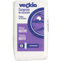 VECKIA compresa de celulosa clásica noche bolsa 10 unidades