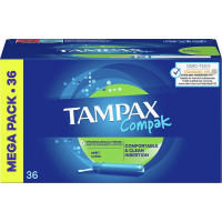 TAMPAX Compak tampones con aplicador súper paquete 36 unidades