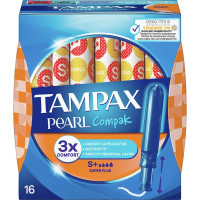 TAMPAX Compak Pearl tampones con aplicador super plus caja 16 unidades