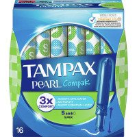 TAMPAX Compak Pearl tampones con aplicador super caja 16 unidades
