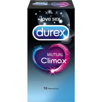 DUREX Mutual Climax preservativos con puntos y estrías para ella y efecto retardante para él caja 12 unidades
