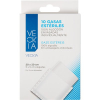 VECKIA compresas estériles antiadherentes en bolsas individuales caja 10 unidades