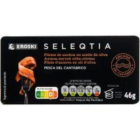 Filetes de anchoa en aceite de oliva Eroski SELEQTIA, lata 29 g