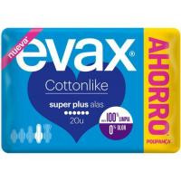 Compresa super plus con alas EVAX COTTONLIKE, paquete 20 uds