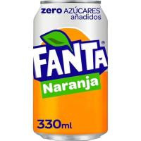 Refresco de naranja FANTA Zero, lata 33 cl