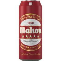 Cerveza MAHOU 5 Estrellas, lata 50 cl