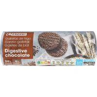 Galleta Digestive con chocolate EROSKI, paquete 300 g