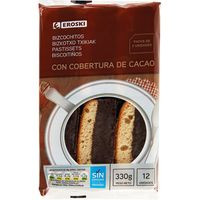 Bizcochito de chocolate EROSKI, 12 unid., paquete 330 g