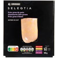 Foie gras entero de pato EROSKI SELEQTIA, blister 100 g
