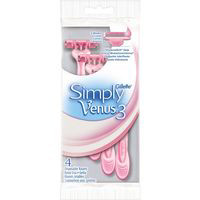 Maquinilla desechable Simply 3 hojas VENUS, pack 4 unid.