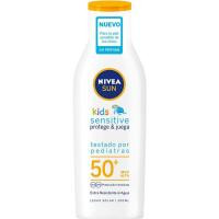Leche solar piel sensible SPF50 NIVEA, bote 200 ml