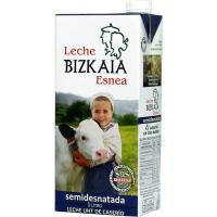 Leche semidesnatada uht BIZKAIA ESNEA, brik 1 litro