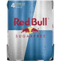 Bebida energética Sugar Free RED BULL, pack 4x25 cl