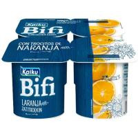 Yogur Bifi con naranjas KAIKU, pack 4x125 g