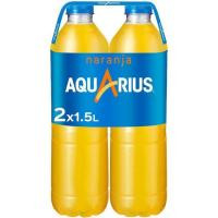 Bebida isotónica de naranja AQUARIUS, pack 2x1,5 litros