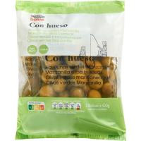 Aceitunas verdes con hueso EROSKI basic, pack 3x100 g