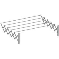 Tendedero de pared extensible, 5 barras de aluminio CUNCIAL, abierto: 120x23x71 cm