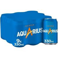 Bebida isotónica de naranja AQUARIUS, pack 9x33 cl