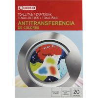 Toallitas antitransferente color EROSKI, caja 20 unid.