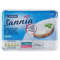 Queso para untar natural light EROSKI Sannia, tarrina 250 g