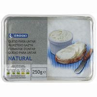 Queso para untar natural EROSKI, tarrina 250 g
