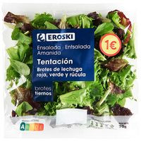 Ensalada de brotes tentación EROSKI, bolsa 70 g