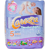 Pañal 11-25 kg Talla 5 CAREZZA, paquete 18 unid.