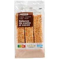 Crepes rellenos de chocolate EROSKI, 6 uds., paquete 192 g